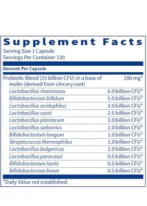 Ther-Biotic Complete - 12-strain, 25 billion CFU comprehensive probiotic for gut and immune health.