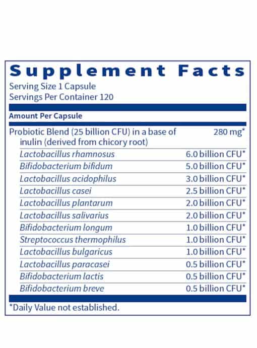 Ther-Biotic Complete - 12-strain, 25 billion CFU comprehensive probiotic for gut and immune health.
