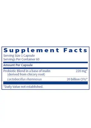 Ther-Biotic Factor 1 - 20 billion CFU Lactobacillus rhamnosus probiotic for GI and immune support.