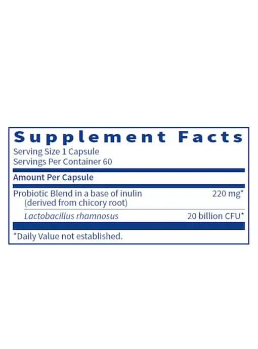 Ther-Biotic Factor 1 - 20 billion CFU Lactobacillus rhamnosus probiotic for GI and immune support.