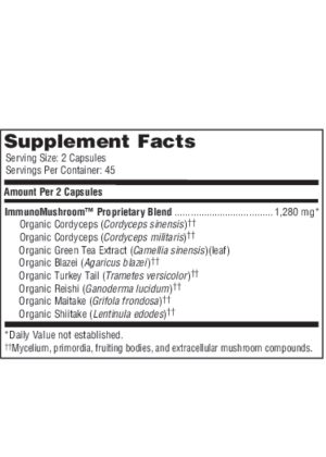 Ther-Biotic ImmunoMushroom - Organic mushroom and green tea extract blend for immune support.