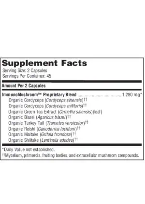 Ther-Biotic ImmunoMushroom - Organic mushroom and green tea extract blend for immune support.
