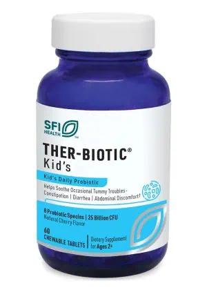 Ther-Biotic Kids Probiotic - 25 billion CFU, 8-strain chewable probiotic for children's digestive and immune health.