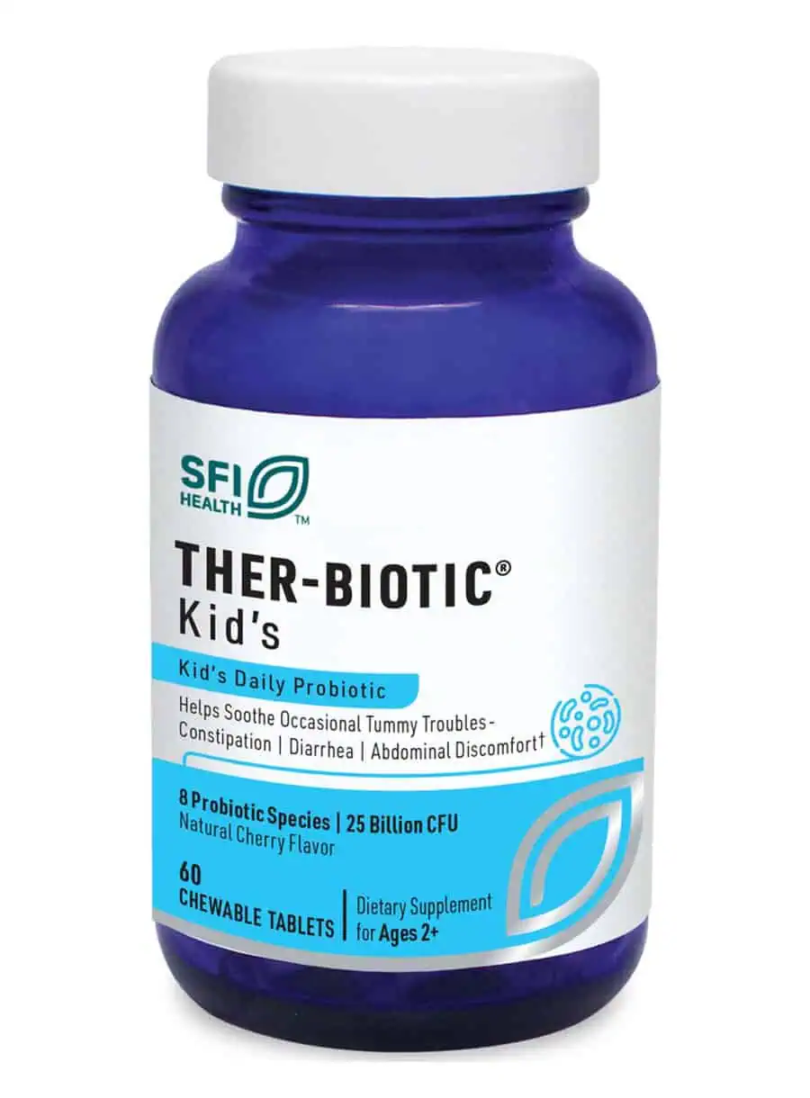 Ther-Biotic Kids Probiotic - 25 billion CFU, 8-strain chewable probiotic for children's digestive and immune health.