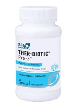 Ther-Biotic Pro-5 - 25 billion CFU, 5-strain probiotic for balancing intestinal microbiota.