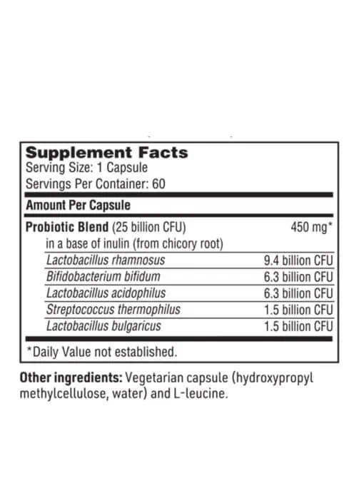 Ther-Biotic Pro-5 - 25 billion CFU, 5-strain probiotic for balancing intestinal microbiota.