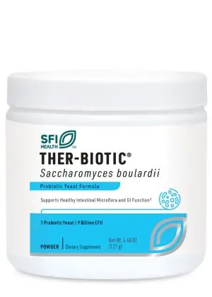 Ther-Biotic Saccharomyces Boulardii Powder - 9 billion CFU beneficial yeast for gut and immune health.