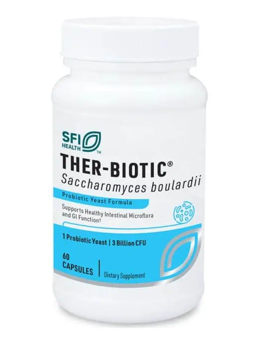 Ther-Biotic Saccharomyces Boulardii - 3 billion CFU beneficial yeast for digestive and immune health.