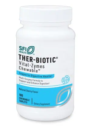 Ther-Biotic Vital-Zymes Chewable - Comprehensive digestive enzyme formula for adults and children.