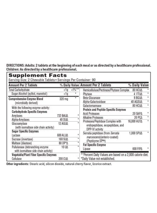 Ther-Biotic Vital-Zymes Chewable - Comprehensive digestive enzyme formula for adults and children.