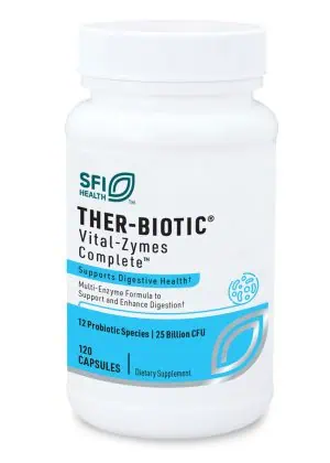 Ther-Biotic Vital-Zymes Complete - Comprehensive, broad-spectrum digestive enzyme formula for nutrient absorption.