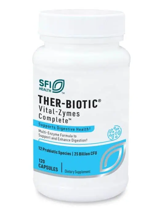 Ther-Biotic Vital-Zymes Complete - Comprehensive, broad-spectrum digestive enzyme formula for nutrient absorption.
