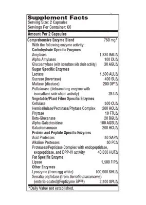 Ther-Biotic Vital-Zymes Complete - Comprehensive, broad-spectrum digestive enzyme formula for nutrient absorption.