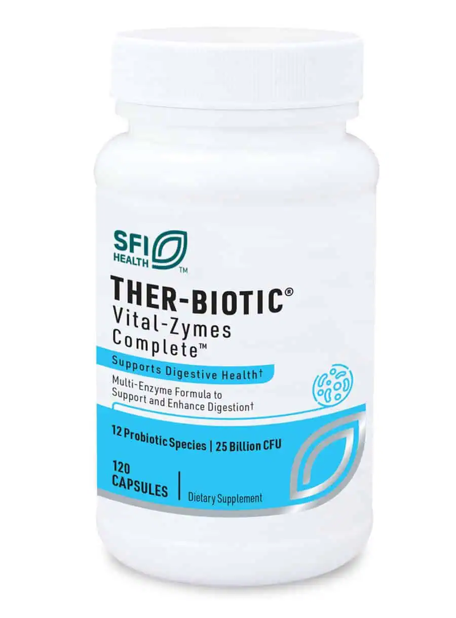Ther-Biotic Vital-Zymes Complete - Comprehensive, broad-spectrum digestive enzyme formula for nutrient absorption.