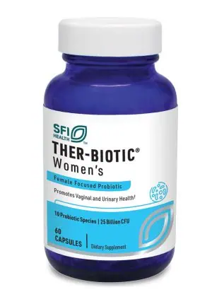 Ther-Biotic Women's Probiotic - 10-strain, 25 billion CFU probiotic for vaginal and urinary health.