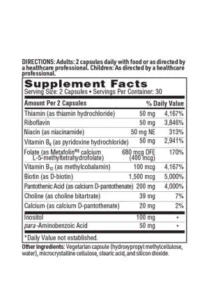 Thera-B - A high-potency B-complex with active forms of folate and B12.
