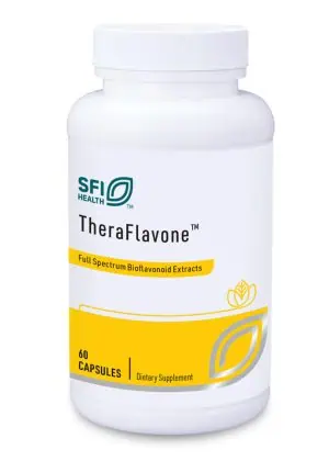 TheraFlavone - A full-spectrum bioflavonoid formula with Pycnogenol, Green Tea, and Milk Thistle for antioxidant support.