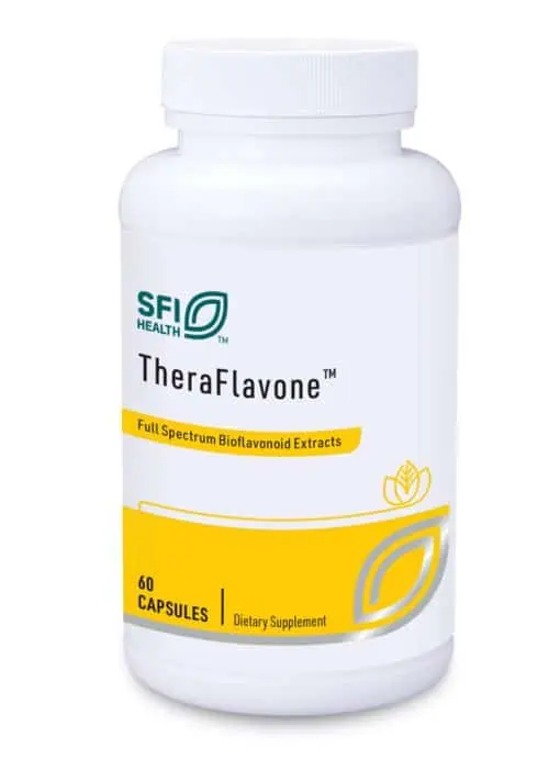 TheraFlavone - A full-spectrum bioflavonoid formula with Pycnogenol, Green Tea, and Milk Thistle for antioxidant support.