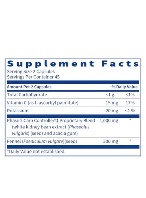 SFI Health TheraSlim - with Phase 2 Carb Controller white kidney bean extract for weight management.
