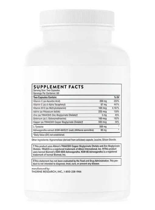 Thorne Thyrocsin (120 Capsules) - nutritional and botanical supplement for thyroid support.