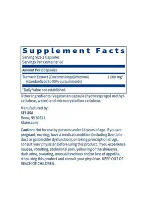 Turmeric Extract - Standardized to 95% curcuminoids for supporting a healthy inflammatory response.