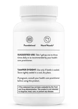 Thorne Ultimate-E (60 Gelcaps) - Natural vitamin E with mixed tocopherols for antioxidant and cardiovascular support.