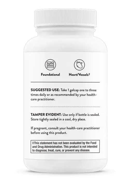 Thorne Ultimate-E (60 Gelcaps) - Natural vitamin E with mixed tocopherols for antioxidant and cardiovascular support.