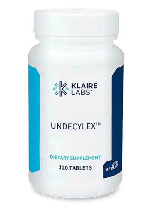 Undecylex - A blend of undecylenic acid, berberine, and green tea for intestinal microbial balance.