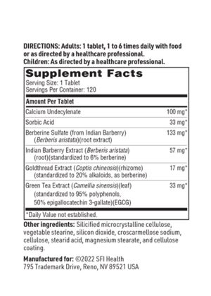 Undecylex - A blend of undecylenic acid, berberine, and green tea for intestinal microbial balance.