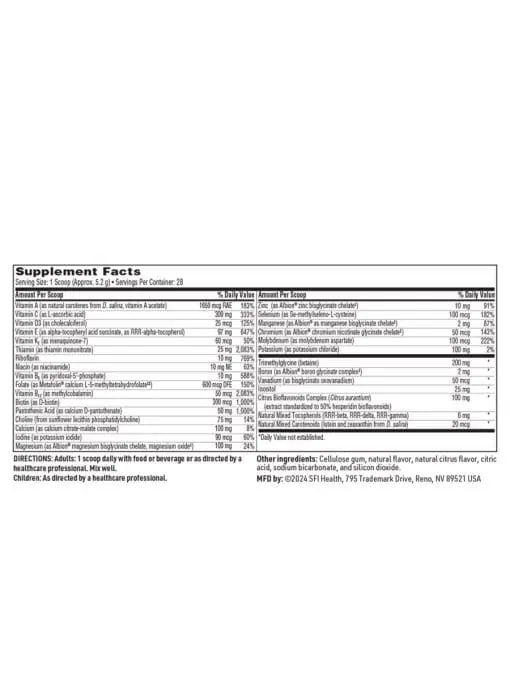 Vitaspectrum Powder (Citrus) - A comprehensive multivitamin and mineral powder for children.