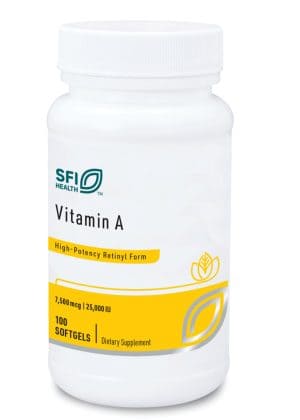 Vitamin A 25,000 IU - from retinyl palmitate and fish liver oil for vision and immune health.