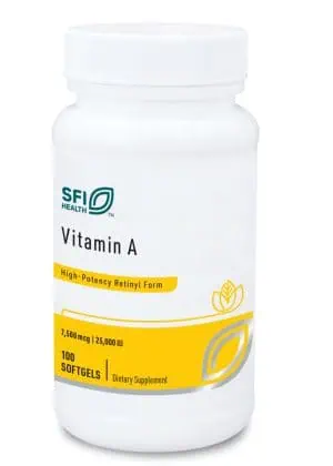 Vitamin A 25,000 IU - from retinyl palmitate and fish liver oil for vision and immune health.