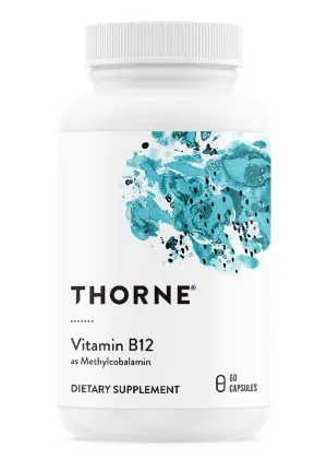 Thorne Methylcobalamin (60 Capsules) - 1mg active Vitamin B12 supplement for nerve health and energy.