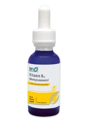 SFI Health B12 Liquid - 1000 mcg of methylcobalamin B12 for fast absorption and energy support.