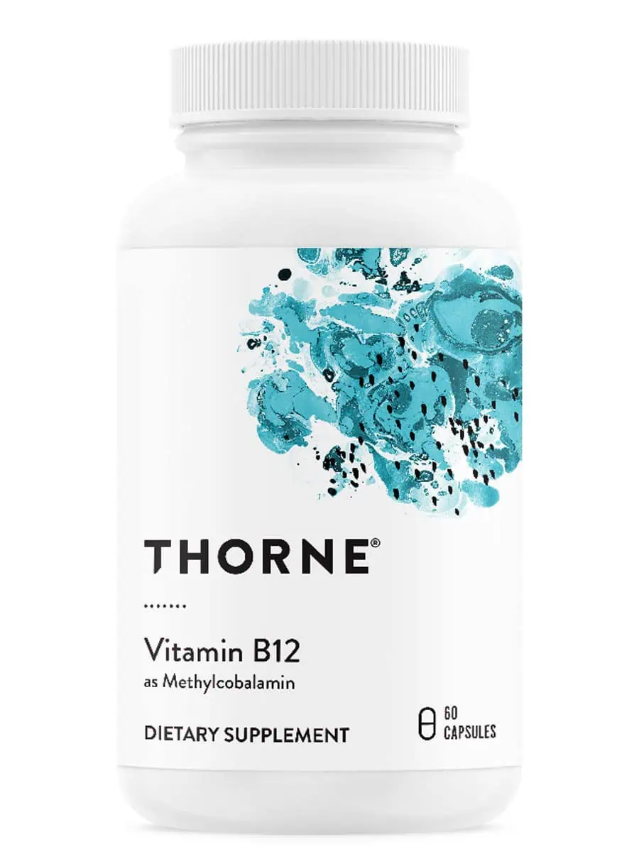 Thorne Methylcobalamin (60 Capsules) - 1mg active Vitamin B12 supplement for nerve health and energy.