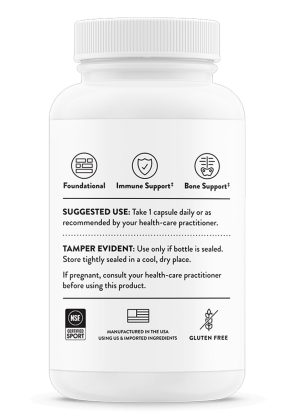 Thorne D-5,000 (60 Capsules) - Vitamin D3 5000 IU supplement for immune and bone support.