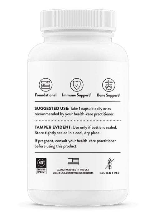 Thorne D-5,000 (60 Capsules) - Vitamin D3 5000 IU supplement for immune and bone support.