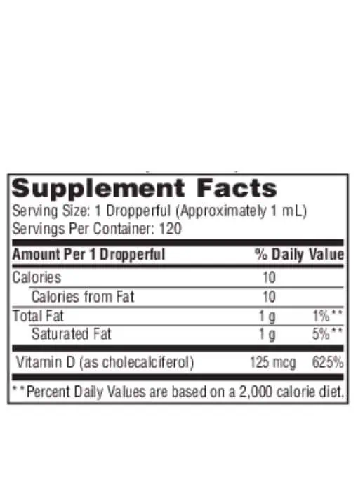 Vitamin D3 Liquid - 5,000 IU of high-potency Vitamin D3 in an easy-to-absorb MCT oil base.