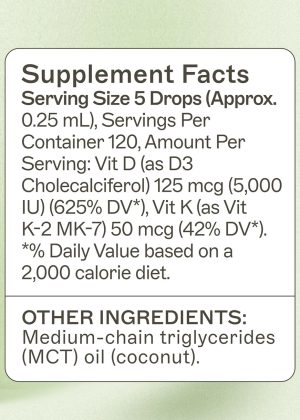 Vitamin D3/K2 Liquid Supports bone, immune, and hormone health