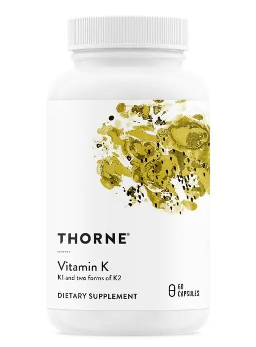 Thorne 3-K Complete (60 Capsules) - Vitamin K1 and K2 (MK-4, MK-7) complex for bone and cardiovascular health.
