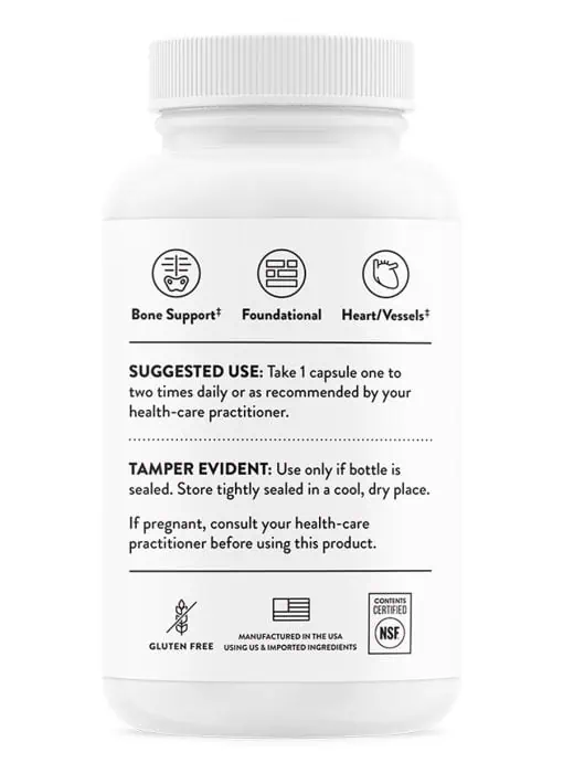 Thorne 3-K Complete (60 Capsules) - Vitamin K1 and K2 (MK-4, MK-7) complex for bone and cardiovascular health.
