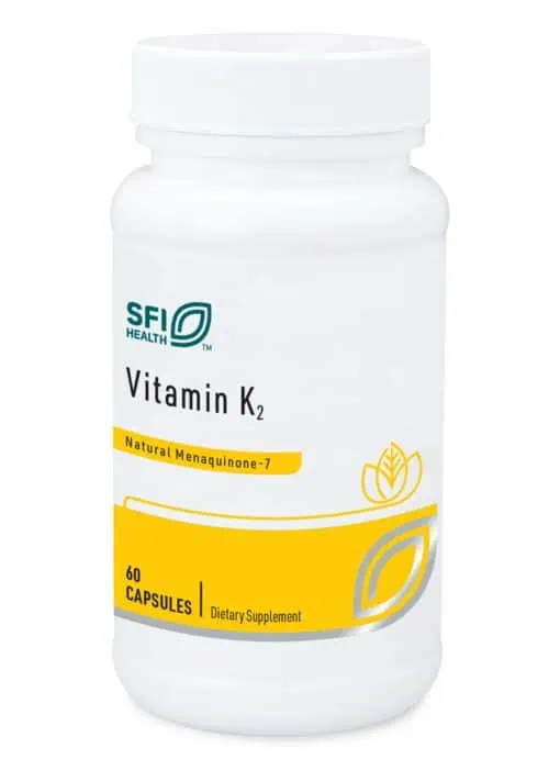 Vitamin K2 - 50 mcg of soy-free menaquinone-7 (MK-7) for bone and cardiovascular health.