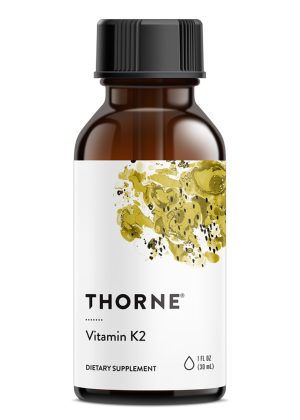 Thorne Vitamin K2 Liquid - High-potency liquid vitamin K2 (MK-4) drops for bone and heart health.