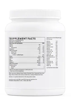 Thorne Whey Protein Isolate (31.9 oz Chocolate) - NSF Certified protein powder for muscle growth and recovery.