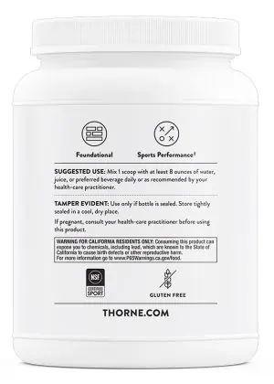 Thorne Whey Protein Isolate - NSF Certified vanilla protein powder for muscle growth and recovery.