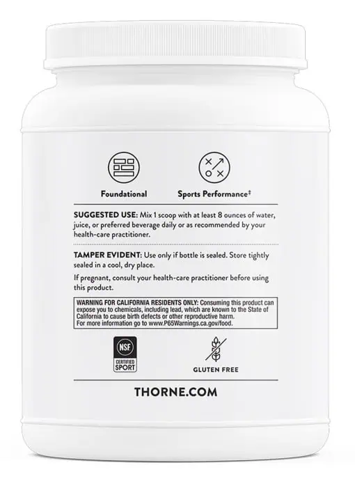 Thorne Whey Protein Isolate - NSF Certified vanilla protein powder for muscle growth and recovery.