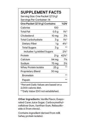 Thorne Whey Protein Isolate (14 Vanilla Packets) - NSF Certified protein powder for muscle growth and recovery.