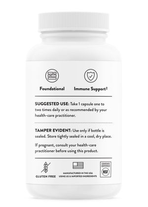 Thorne Zinc Bisglycinate (60 Capsules) - 15mg chelated zinc supplement for daily immune support.