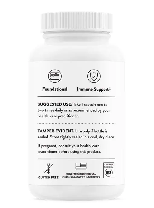 Thorne Zinc Bisglycinate (60 Capsules) - 15mg chelated zinc supplement for daily immune support.