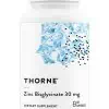 Thorne Zinc Bisglycinate (60 Capsules) - 30mg chelated zinc supplement for immune and skin health.